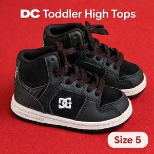DC Spark High RS Black White Leather High Top Sneakers Toddler Size 5